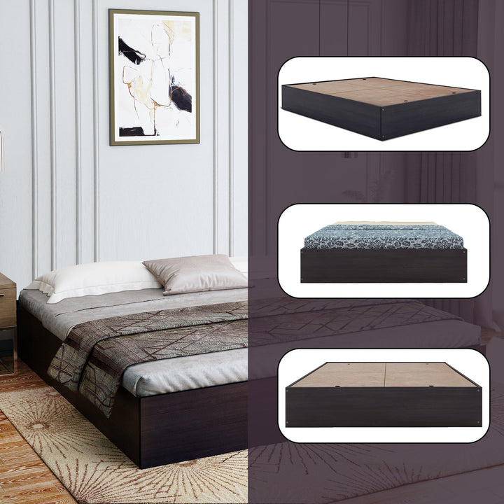 Bharat Lifestyle Clinton Deewan Engineered Wood Queen Bed (Finish Color - Wenge, Delivery Condition - Knock Down) - BHARAT LIFESPACE PRIVATE LIMITED