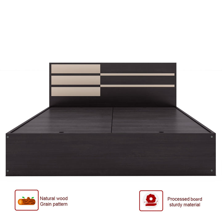 Bharat Lifestyle Clinton Engineered Wood Queen Box Bed with Storage Bed for Bedroom, Living Room, Color – Wenge, Delivery Condition - Knock Down, 1 Year - BHARAT LIFESPACE PRIVATE LIMITED