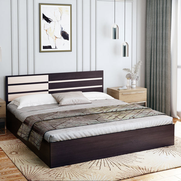 Bharat Lifestyle Clinton Engineered Wood Queen Box Bed with Storage Bed for Bedroom, Living Room, Color – Wenge, Delivery Condition - Knock Down, 1 Year - BHARAT LIFESPACE PRIVATE LIMITED