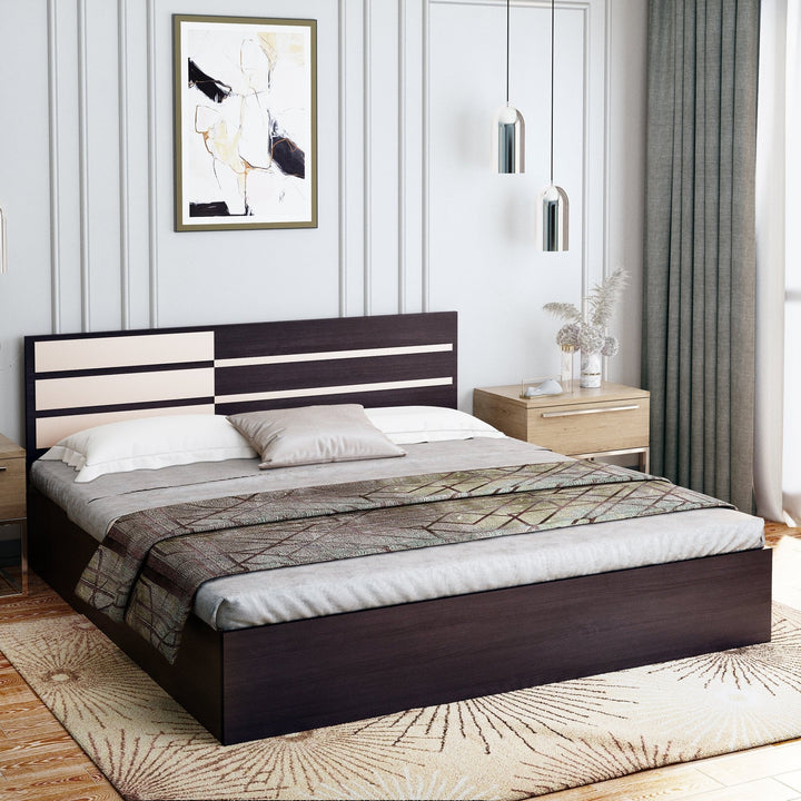 Bharat Lifestyle Clinton Engineered Wood Queen Box Bed with Storage Bed for Bedroom, Living Room, Color – Wenge, Delivery Condition - Knock Down, 1 Year - BHARAT LIFESPACE PRIVATE LIMITED