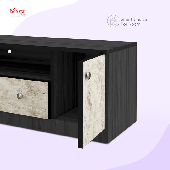 Bharat Lifestyle Copal Engineered Wood TV Entertainment Unit (Finish Color - White and Wenge, Knock Down) - BHARAT LIFESPACE PRIVATE LIMITED