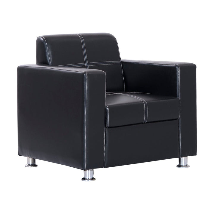 Bharat Lifestyle Cosmo Leatherette 1 Seater Sofa (Finish Color - Black, DIY(Do - It - Yourself) - BHARAT LIFESPACE PRIVATE LIMITED