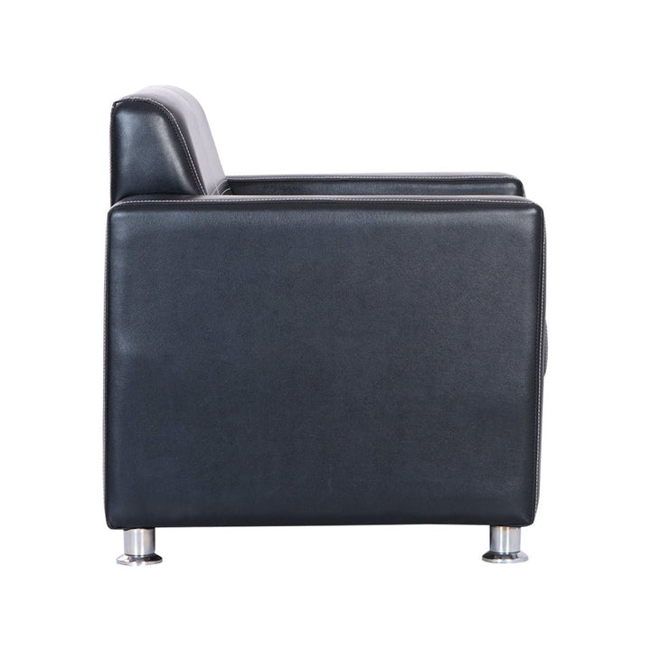 Bharat Lifestyle Cosmo Leatherette 1 Seater Sofa (Finish Color - Black, DIY(Do - It - Yourself) - BHARAT LIFESPACE PRIVATE LIMITED