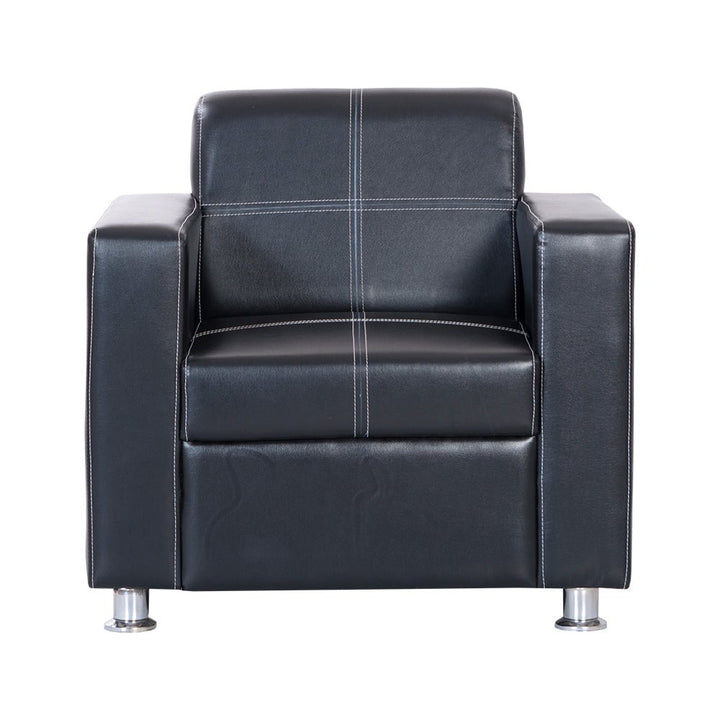 Bharat Lifestyle Cosmo Leatherette 1 Seater Sofa (Finish Color - Black, DIY(Do - It - Yourself) - BHARAT LIFESPACE PRIVATE LIMITED
