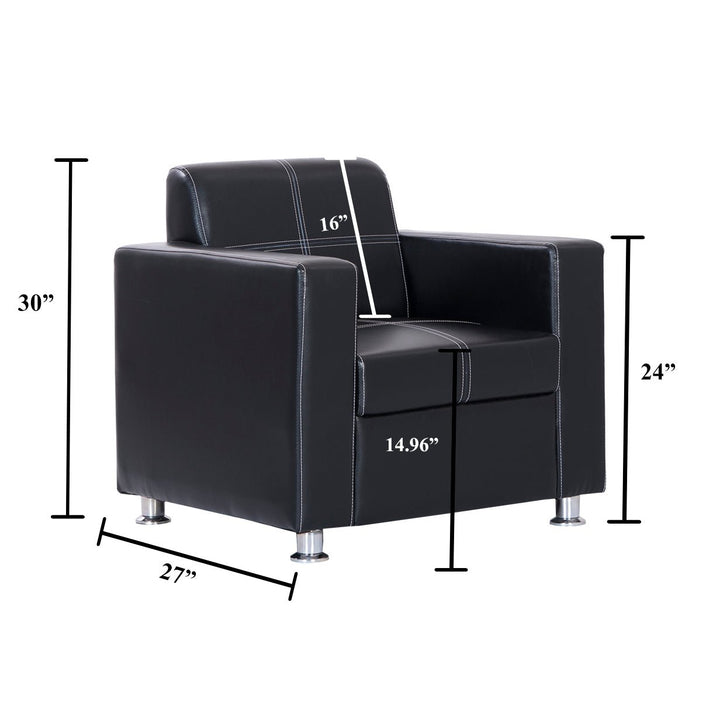 Bharat Lifestyle Cosmo Leatherette 1 Seater Sofa (Finish Color - Black, DIY(Do - It - Yourself) - BHARAT LIFESPACE PRIVATE LIMITED