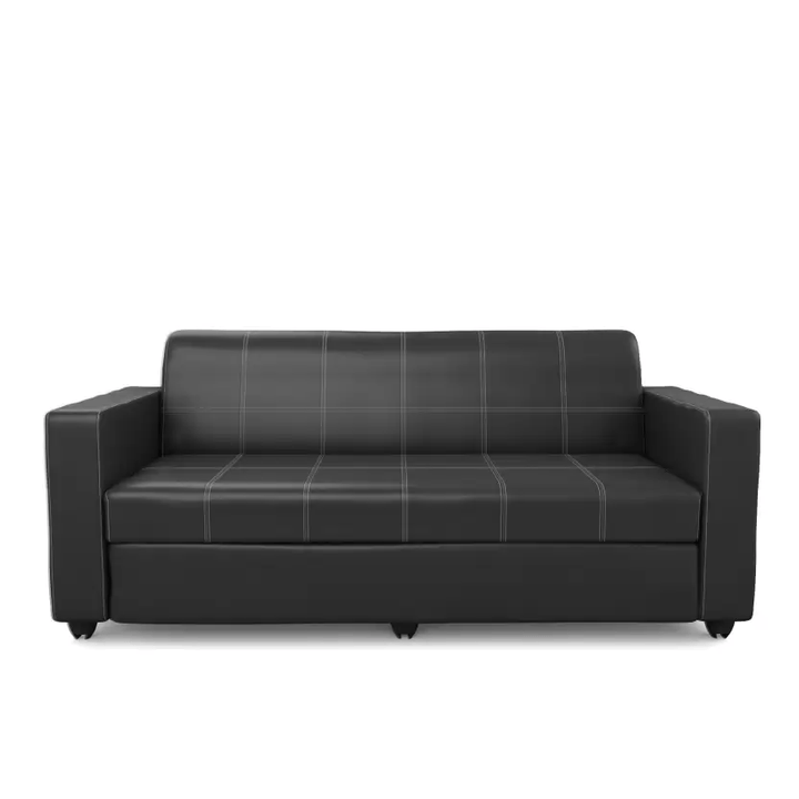Bharat Lifestyle Cosmo Leatherette 3 + 1 + 1 Sofa Set (Black, DIY(Do - It - Yourself) - BHARAT LIFESPACE PRIVATE LIMITED