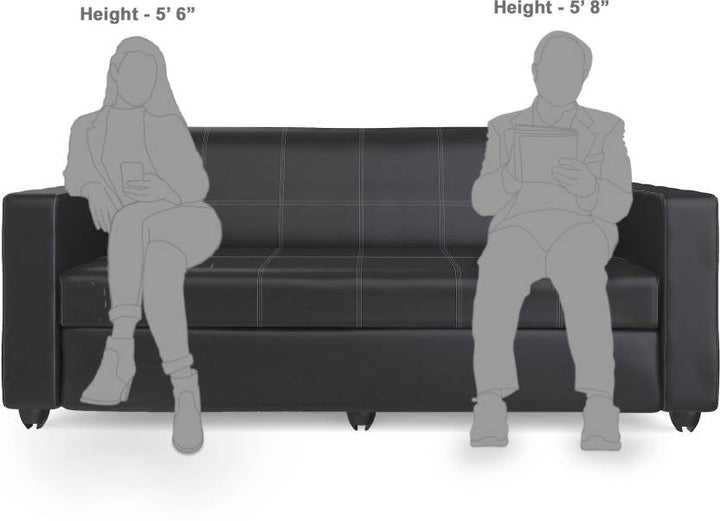 Bharat Lifestyle Cosmo Leatherette 3 + 1 + 1 Sofa Set (Black, DIY(Do - It - Yourself) - BHARAT LIFESPACE PRIVATE LIMITED