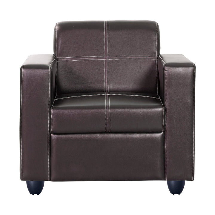 Bharat Lifestyle Cosmo Leatherette 3 + 1 + 1 Sofa Set (Brown, DIY(Do - It - Yourself) - BHARAT LIFESPACE PRIVATE LIMITED