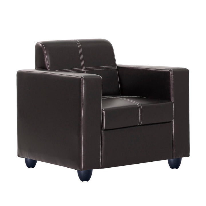 Bharat Lifestyle Cosmo Leatherette 3 + 1 + 1 Sofa Set (Brown, DIY(Do - It - Yourself) - BHARAT LIFESPACE PRIVATE LIMITED