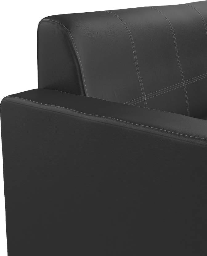 Bharat Lifestyle Cosmo Leatherette 3 Seater Sofa (Finish Color - Black, DIY(Do - It - Yourself) - BHARAT LIFESPACE PRIVATE LIMITED