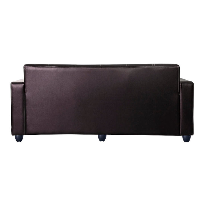 Bharat Lifestyle Cosmo Leatherette 3 Seater Sofa (Finish Color - Brown, DIY(Do - It - Yourself) - BHARAT LIFESPACE PRIVATE LIMITED