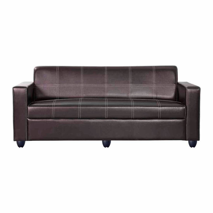 Bharat Lifestyle Cosmo Leatherette 3 Seater Sofa (Finish Color - Brown, DIY(Do - It - Yourself) - BHARAT LIFESPACE PRIVATE LIMITED