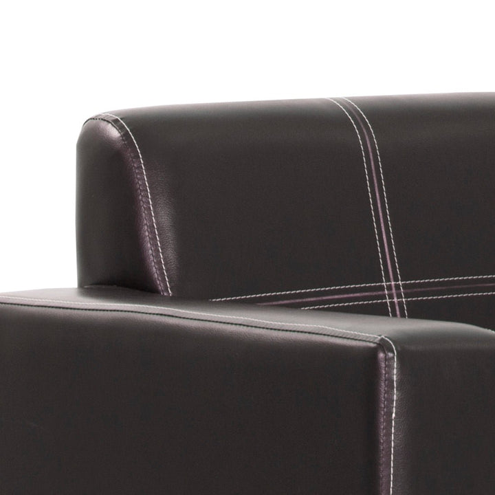 Bharat Lifestyle Cosmo Leatherette 3 Seater Sofa (Finish Color - Brown, DIY(Do - It - Yourself) - BHARAT LIFESPACE PRIVATE LIMITED