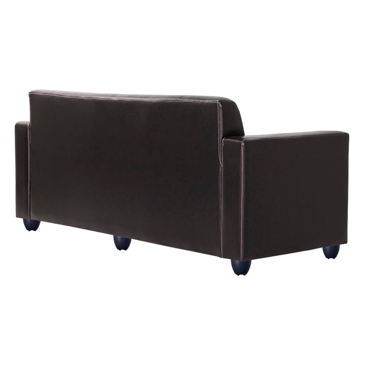 Bharat Lifestyle Cosmo Leatherette 3 Seater Sofa (Finish Color - Brown, DIY(Do - It - Yourself) - BHARAT LIFESPACE PRIVATE LIMITED