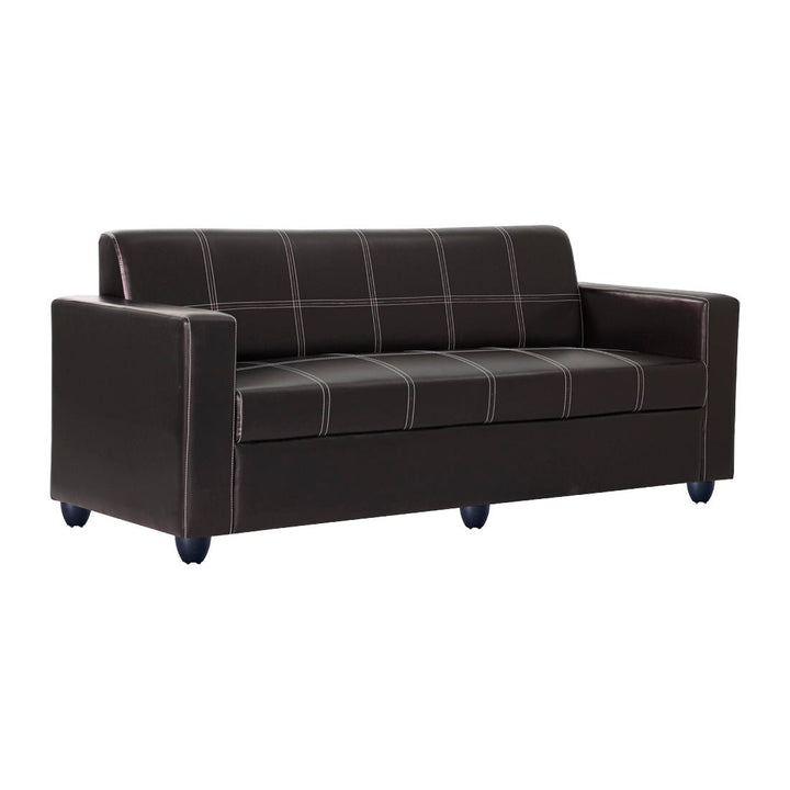 Bharat Lifestyle Cosmo Leatherette 3 Seater Sofa (Finish Color - Brown, DIY(Do - It - Yourself) - BHARAT LIFESPACE PRIVATE LIMITED