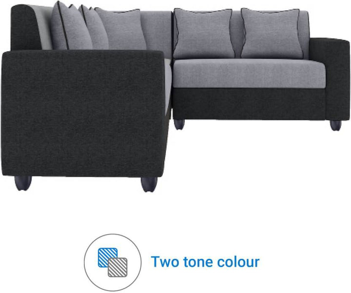 Bharat Lifestyle Cosmo Plus Fabric 6 Seater Sofa (Finish Color - Black Grey, DIY(Do - It - Yourself) - BHARAT LIFESPACE PRIVATE LIMITED