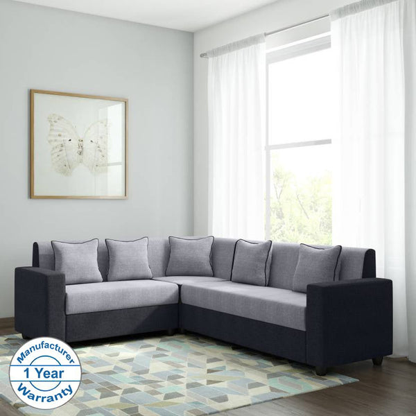 Bharat Lifestyle Cosmo Plus Fabric 6 Seater Sofa (Finish Color - Black Grey, DIY(Do - It - Yourself) - BHARAT LIFESPACE PRIVATE LIMITED