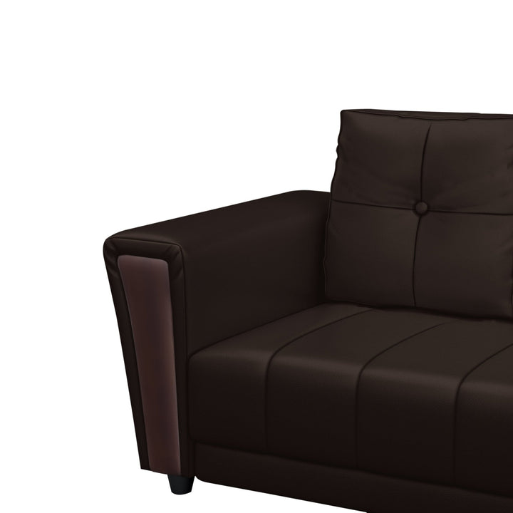 Bharat Lifestyle Cuba Leatherette 6 Seater Sofa (Finish Color - Brown, DIY(Do - It - Yourself) - BHARAT LIFESPACE PRIVATE LIMITED