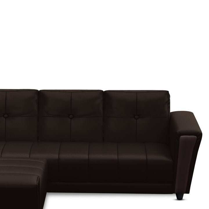 Bharat Lifestyle Cuba Leatherette 6 Seater Sofa (Finish Color - Brown, DIY(Do - It - Yourself) - BHARAT LIFESPACE PRIVATE LIMITED