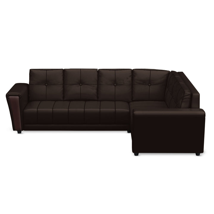 Bharat Lifestyle Cuba Leatherette 6 Seater Sofa (Finish Color - Brown, DIY(Do - It - Yourself) - BHARAT LIFESPACE PRIVATE LIMITED