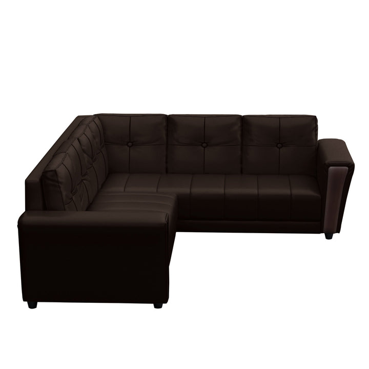 Bharat Lifestyle Cuba Leatherette 6 Seater Sofa (Finish Color - Brown, DIY(Do - It - Yourself) - BHARAT LIFESPACE PRIVATE LIMITED