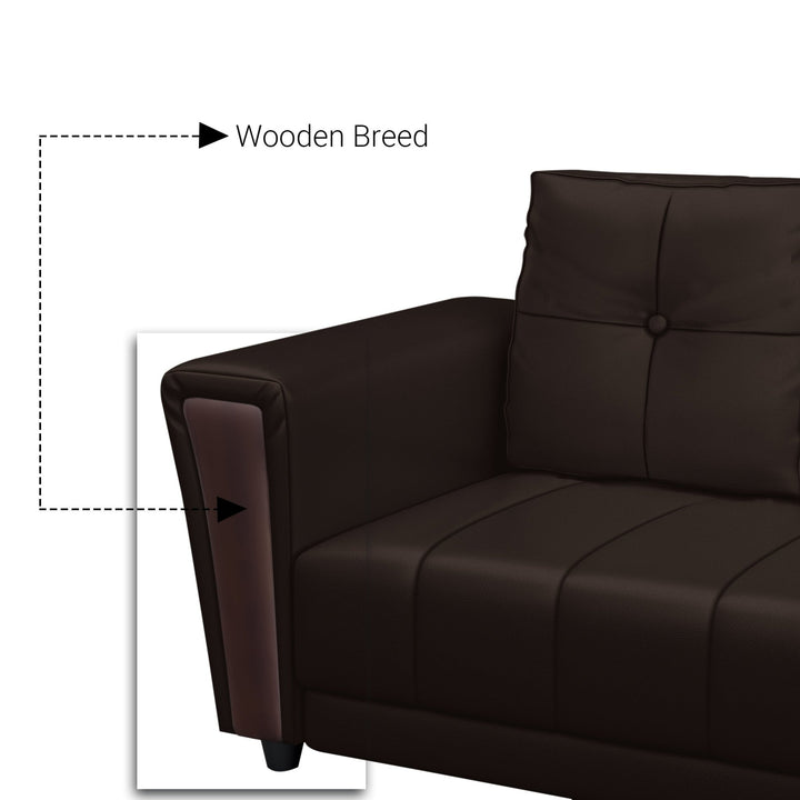 Bharat Lifestyle Cuba Leatherette 6 Seater Sofa (Finish Color - Brown, DIY(Do - It - Yourself) - BHARAT LIFESPACE PRIVATE LIMITED