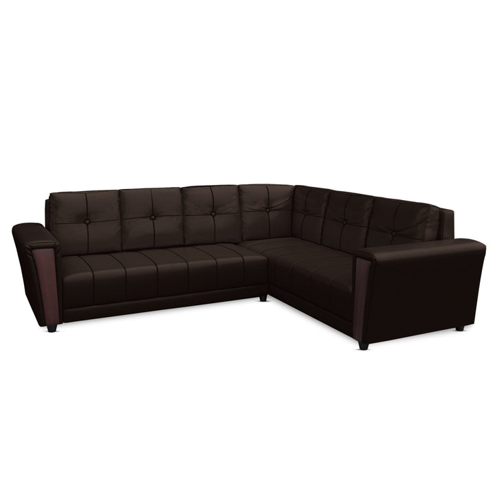 Bharat Lifestyle Cuba Leatherette 6 Seater Sofa (Finish Color - Brown, DIY(Do - It - Yourself) - BHARAT LIFESPACE PRIVATE LIMITED