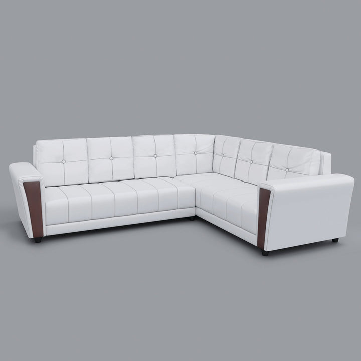Bharat Lifestyle Cuba Leatherette 6 Seater Sofa (Finish Color - White, DIY(Do - It - Yourself) - BHARAT LIFESPACE PRIVATE LIMITED