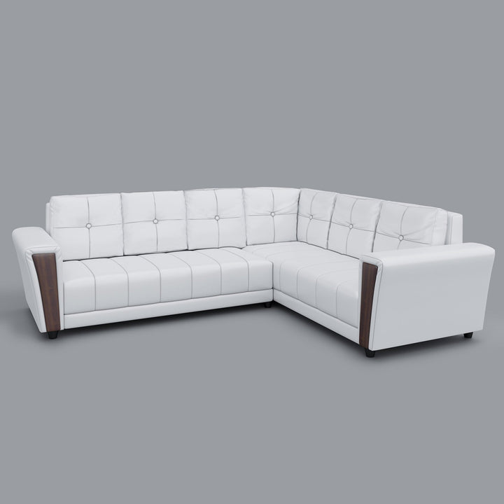 Bharat Lifestyle Cuba Leatherette 6 Seater Sofa (Finish Color - White, DIY(Do - It - Yourself) - BHARAT LIFESPACE PRIVATE LIMITED