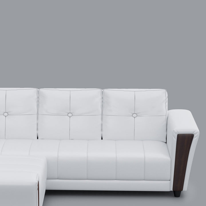 Bharat Lifestyle Cuba Leatherette 6 Seater Sofa (Finish Color - White, DIY(Do - It - Yourself) - BHARAT LIFESPACE PRIVATE LIMITED