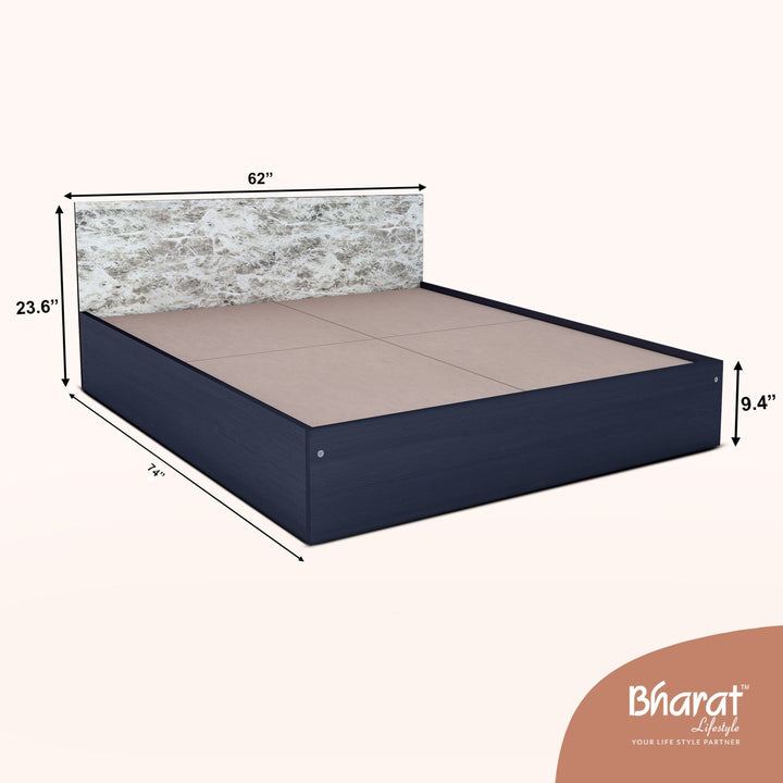 Bharat Lifestyle Cyprus Low height Engineered Wood Queen Bed (Finish Color - Wenge & White, Delivery Condition - Knock Down) - BHARAT LIFESPACE PRIVATE LIMITED