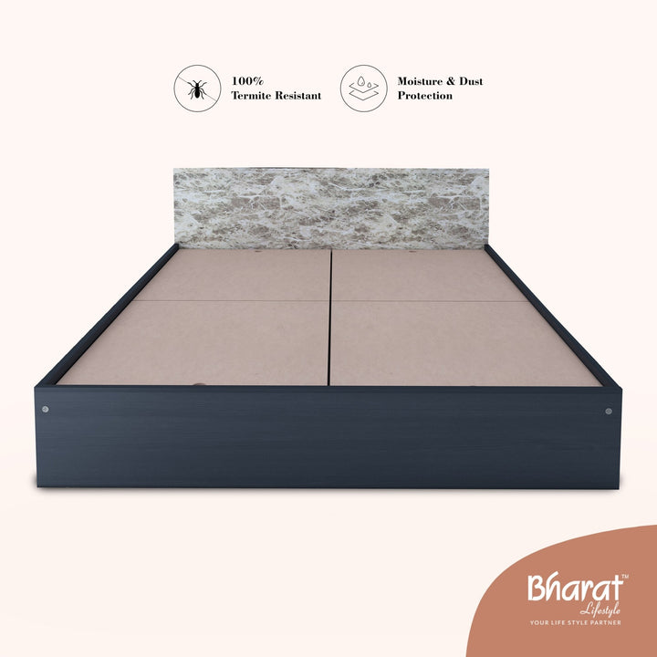 Bharat Lifestyle Cyprus Low height Engineered Wood Queen Bed (Finish Color - Wenge & White, Delivery Condition - Knock Down) - BHARAT LIFESPACE PRIVATE LIMITED