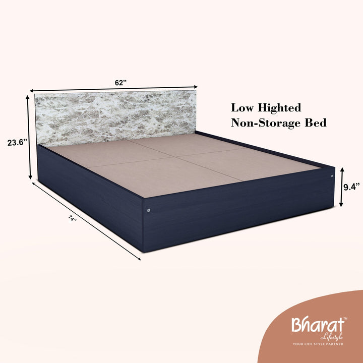 Bharat Lifestyle Cyprus Low height Engineered Wood Queen Bed (Finish Color - Wenge & White, Delivery Condition - Knock Down) - BHARAT LIFESPACE PRIVATE LIMITED