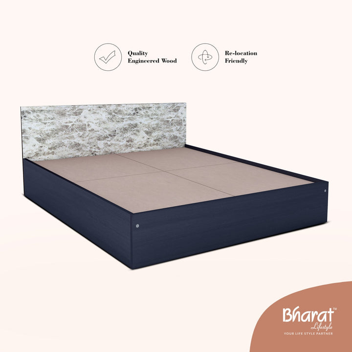 Bharat Lifestyle Cyprus Low height Engineered Wood Queen Bed (Finish Color - Wenge & White, Delivery Condition - Knock Down) - BHARAT LIFESPACE PRIVATE LIMITED