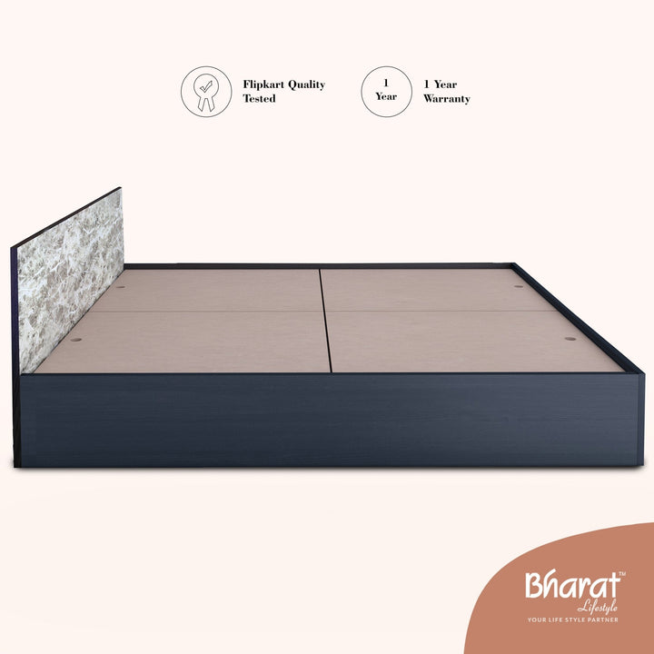 Bharat Lifestyle Cyprus Low height Engineered Wood Queen Bed (Finish Color - Wenge & White, Delivery Condition - Knock Down) - BHARAT LIFESPACE PRIVATE LIMITED