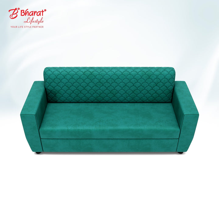 Bharat Lifestyle Deno 3 Seater Fabric Sofa | Peacock Green Color | Stylish & Comfortable Sofa for Living Room, Bedroom | Modern Design | DIY Assembly | 1 Year Warranty - BHARAT LIFESPACE PRIVATE LIMITED