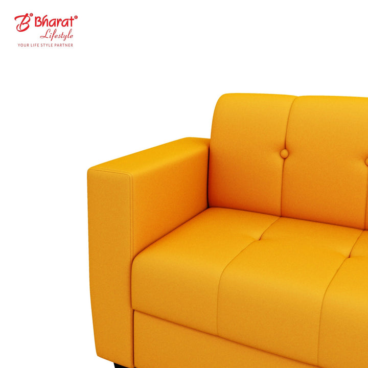 Bharat Lifestyle Deno 3 Seater Fabric Sofa | Yellow Color | Luxurious & Comfortable Sofa for Living Room, Bedroom | Modern Design | DIY Assembly | 1 Year Warranty - BHARAT LIFESPACE PRIVATE LIMITED