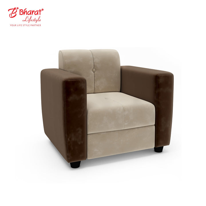 Bharat Lifestyle Deno Fabric Sofa Set | 3+1+1 Seater | Cream Brown Color | Stylish & Comfortable Sofa Set for Living Room, Bedroom | Soft Touch Fabric | DIY Assembly | 1 Year Warranty - BHARAT LIFESPACE PRIVATE LIMITED