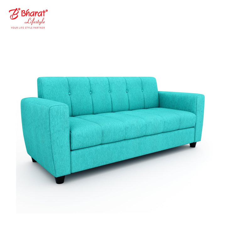 Bharat Lifestyle Deno Fabric Sofa Set | 3+2 Seater | Aqua Blue Color | Comfortable & Stylish Sofa Set for Living Room, Bedroom | Soft Fabric Upholstery | DIY Assembly | 1 Year Warranty - BHARAT LIFESPACE PRIVATE LIMITED