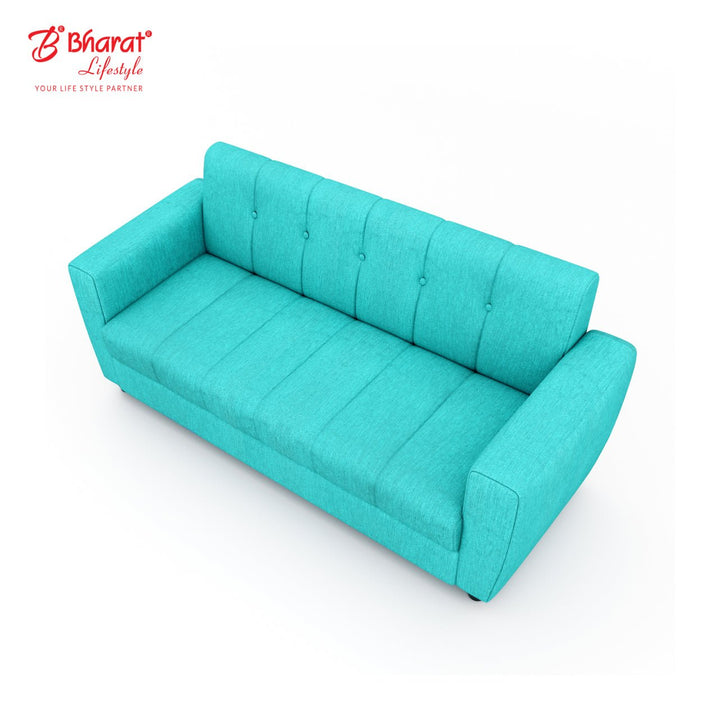 Bharat Lifestyle Deno Fabric Sofa Set | 3+2 Seater | Aqua Blue Color | Comfortable & Stylish Sofa Set for Living Room, Bedroom | Soft Fabric Upholstery | DIY Assembly | 1 Year Warranty - BHARAT LIFESPACE PRIVATE LIMITED