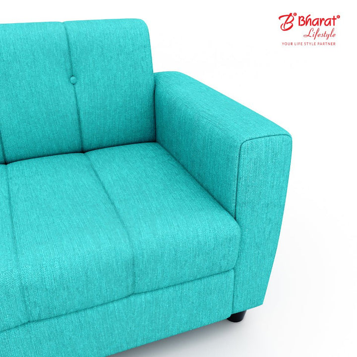 Bharat Lifestyle Deno Fabric Sofa Set | 3+2 Seater | Aqua Blue Color | Comfortable & Stylish Sofa Set for Living Room, Bedroom | Soft Fabric Upholstery | DIY Assembly | 1 Year Warranty - BHARAT LIFESPACE PRIVATE LIMITED