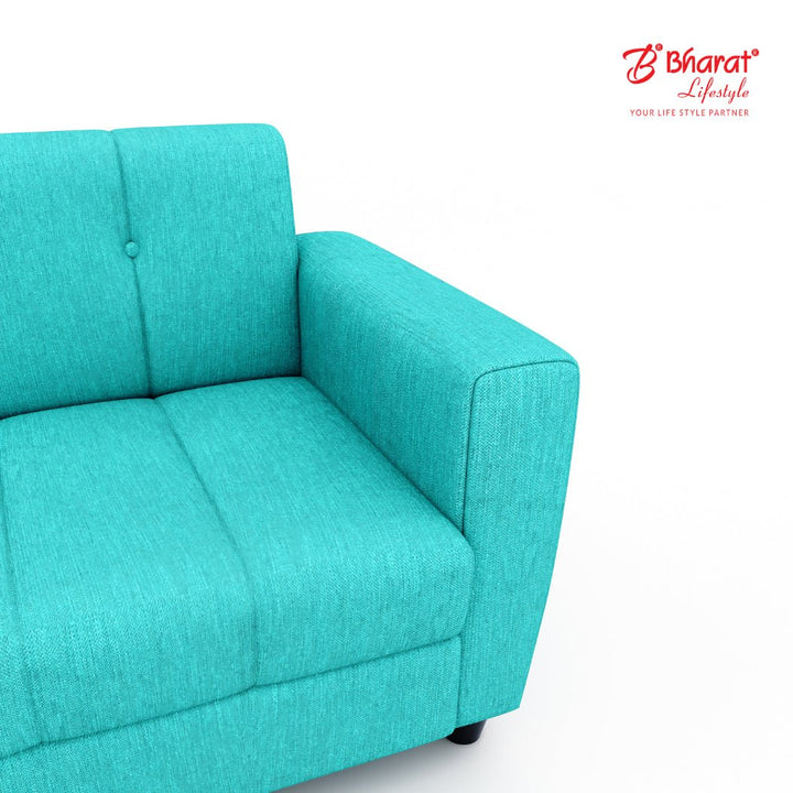 Bharat Lifestyle Deno Fabric Sofa Set | 3+2 Seater | Aqua Blue Color | Comfortable & Stylish Sofa Set for Living Room, Bedroom | Soft Fabric Upholstery | DIY Assembly | 1 Year Warranty - BHARAT LIFESPACE PRIVATE LIMITED