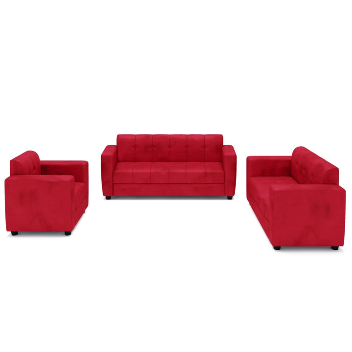 Bharat Lifestyle Deno Fabric Sofa Set | 3+2+1 Seater | Maroon Color | Comfortable & Stylish Sofa Set for Living Room, Bedroom | Soft Touch Fabric | DIY Assembly | 1 Year Warranty - BHARAT LIFESPACE PRIVATE LIMITED