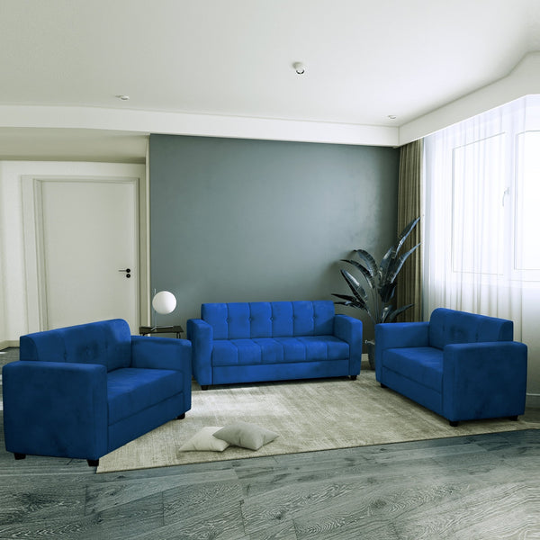 Bharat Lifestyle Deno Fabric Sofa Set | 3+2+2 Seater | Blue Color | Comfortable & Stylish Sofa Set for Living Room, Bedroom | Soft Touch Fabric | DIY Assembly | 1 Year Warranty - BHARAT LIFESPACE PRIVATE LIMITED