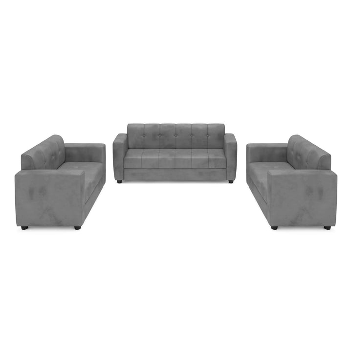 Bharat Lifestyle Deno Fabric Sofa Set | 3+2+2 Seater | Grey Color | Comfortable & Elegant Sofa Set for Living Room, Bedroom | Soft Fabric Upholstery | DIY Assembly | 1 Year Warranty - BHARAT LIFESPACE PRIVATE LIMITED