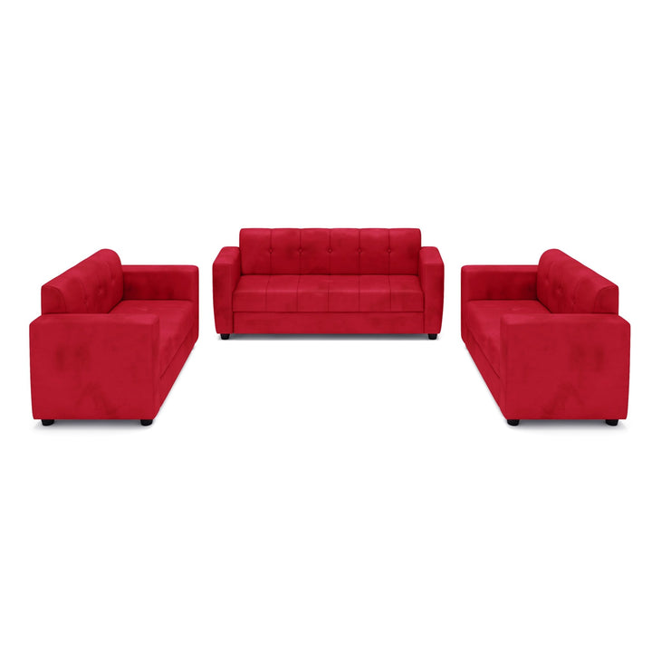 Bharat Lifestyle Deno Fabric Sofa Set | 3+2+2 Seater | Maroon Color | Stylish & Comfortable Sofa Set for Living Room, Bedroom | Soft Touch Fabric | DIY Assembly | 1 Year Warranty - BHARAT LIFESPACE PRIVATE LIMITED