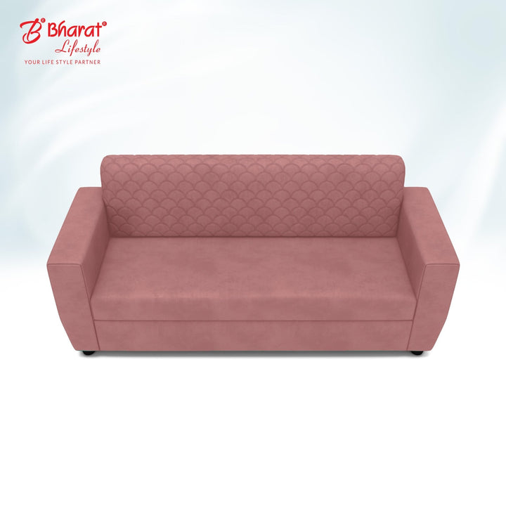 Bharat Lifestyle Deno Velvet Fabric Tufted Back Design 3 Seater Peach Sofa, Luxurious Looks and Comfortable Sofa for Living Room, Bedroom DIY(Do - It - Yourself) 1 Year Warranty - BHARAT LIFESPACE PRIVATE LIMITED