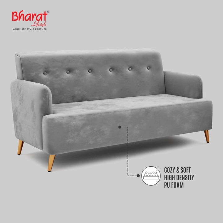 Bharat Lifestyle Dice Fabric 3 + 1 + 1 Sofa Set (Grey, Knock Down) - BHARAT LIFESPACE PRIVATE LIMITED