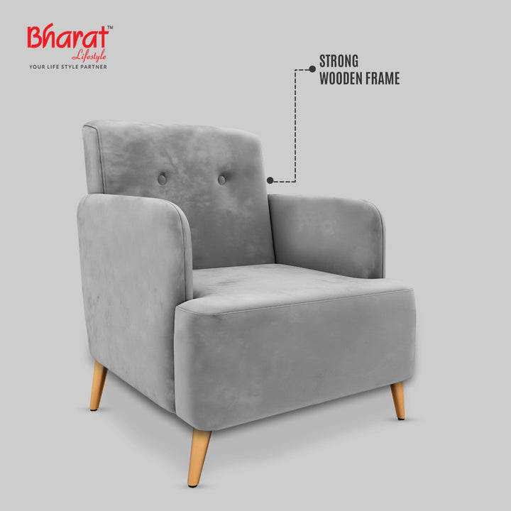 Bharat Lifestyle Dice Fabric 3 + 1 + 1 Sofa Set (Grey, Knock Down) - BHARAT LIFESPACE PRIVATE LIMITED