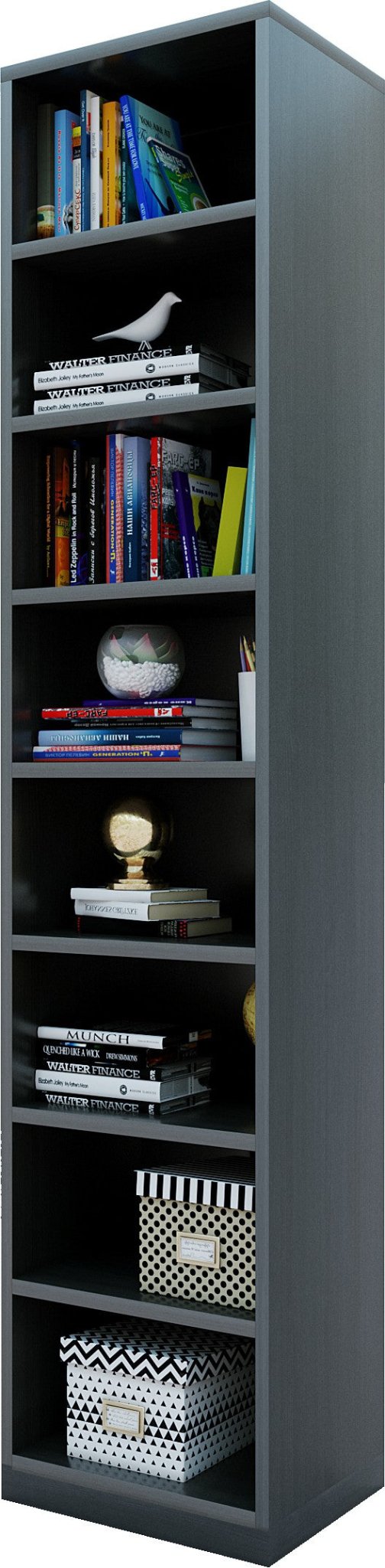 Bharat Lifestyle Discover Engineered Wood Open Book Shelf (Finish Color - Black, Knock Down) - BHARAT LIFESPACE PRIVATE LIMITED